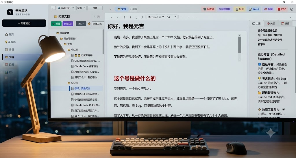 元吉笔记桌面端截图